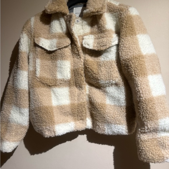 Anthropologie avec les filles Sherpa plaid jacket women’s size small - Picture 4 of 9